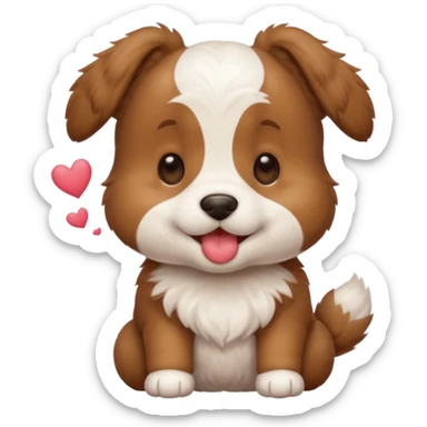 Pup blowing kisses sticker