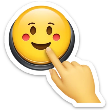 hand pushing a button, classic emoji look sticker