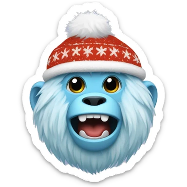 yeti with a christmas sweater on sticker