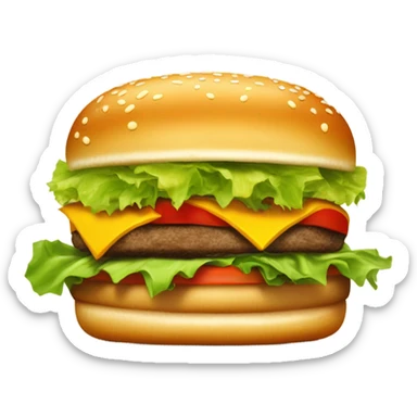 Cheeseburger with French fries sticker