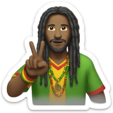 Rasta man in  with peace hand sticker