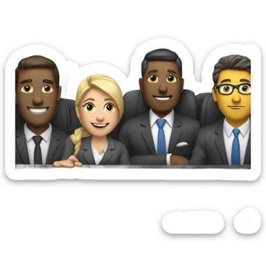 office workers in a taxi cab sticker