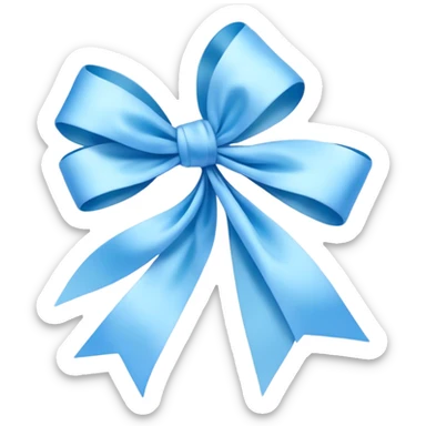 "Elegant blue bows and ribbons floating in the air, soft pastel tones."
 sticker