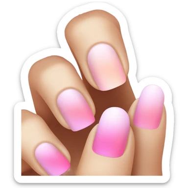 pink ombré nails  sticker