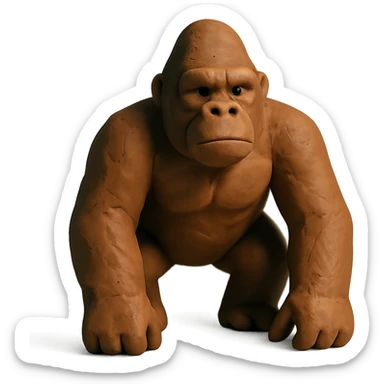 claymation style gorilla sticker