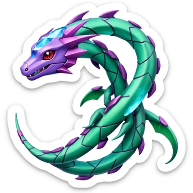 Pokemon legendary purple and cian crystal rayquaza sticker