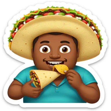 Fat mexican big teeth taco eater sticker