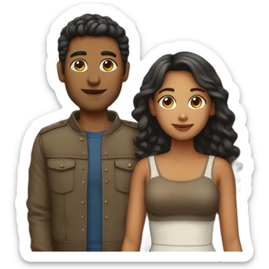 Couple wearing matching outfits sticker