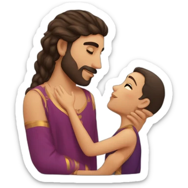 a pretty brunette girl kissing a Moroccan man sticker