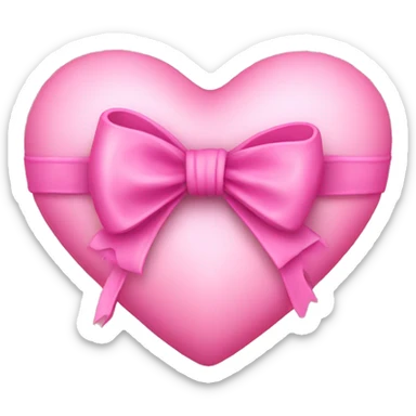 Pink heart with bow sticker