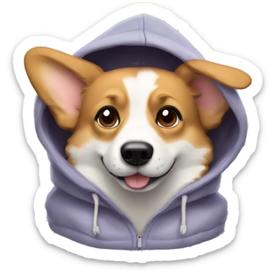 corgi dog in a hoodie  sticker