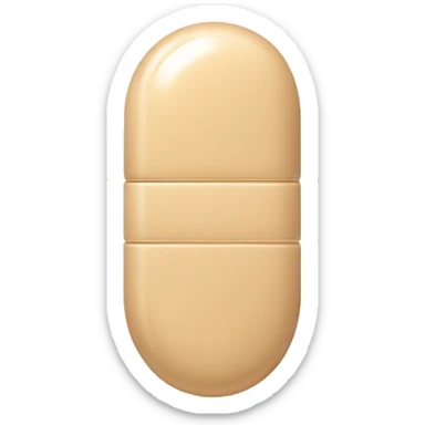 Singular beige pill with a singular line down the center  sticker