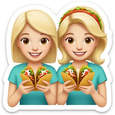 Sisters eating tacos sticker