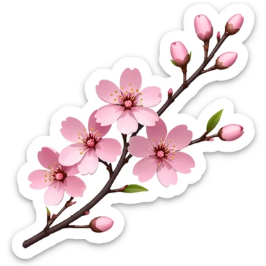 pink cherry blossom branch sticker