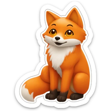 A orange fox with a text that says GG sticker
