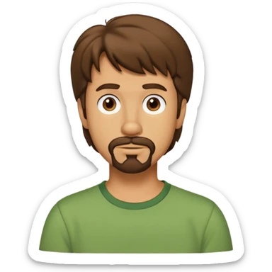 shaggy rogers brunette, with goatee, brown eyes and green tshirt from scooby doo  sticker