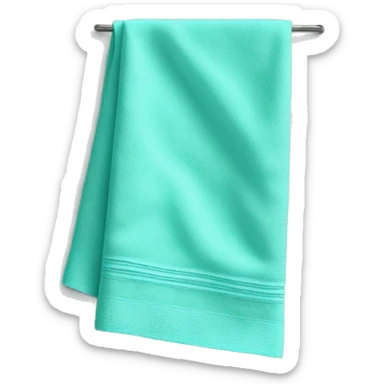 Realistic flat folded tiffany blue dish towel sticker