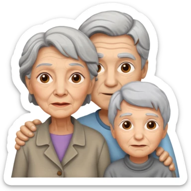 lo mismo que estas haciendo solo coloca alado de la abuela un hombre joven  sticker