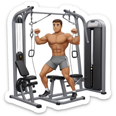 guy cable-crossover gym sticker