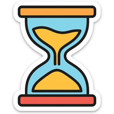 colorful hourglass with outline sticker