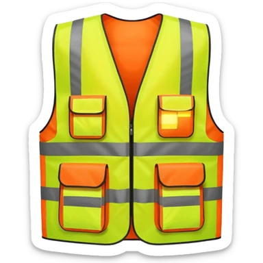 Safety Vest, neon orange reflective sticker