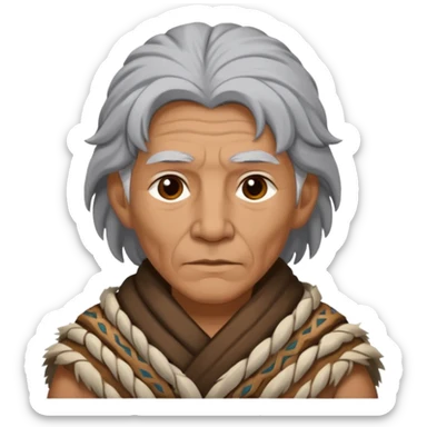 A tribal elder with grey hair wrapped in thick animal hide.



















 sticker
