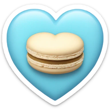 Light blue macaroon in shape of heart  sticker