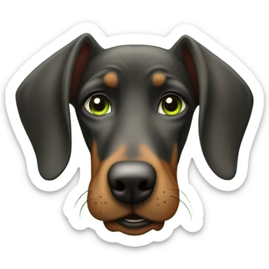 Doberman dog who farted and it smells and you can see the fart sticker