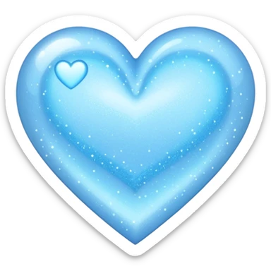 Light sky blue heart with sparkles  sticker