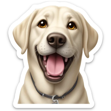 Salt and pepper Labrador tongue out sticker