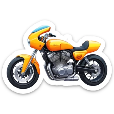 Custom tuned motorcycle and car, vibrant city background, bright colors, dynamic and detailed, modern style, urban atmosphere, high energy. sticker