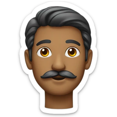 sri lankan man with a mustache sticker