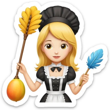 Mango dressed as a maid sticker