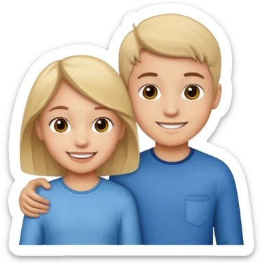 two kids light skin girl and a boy sticker