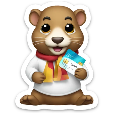 gopher with gift cards sticker