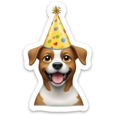 Invisible dog with a birthday hat sticker