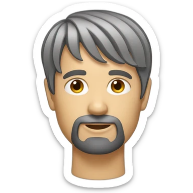 White male curtain haircut sticker