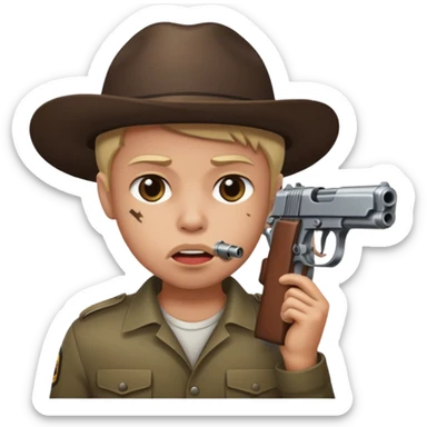 Gun in mouth sticker