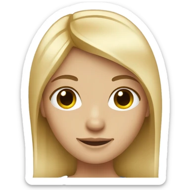 blonde girl with straight hair sticker