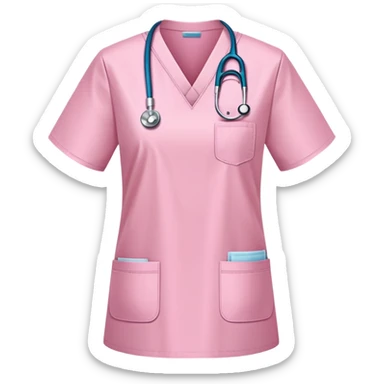 light pink medical scrubs uniform folded neatly without any human wearing it sticker