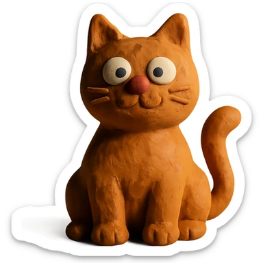 claymation style cat sticker