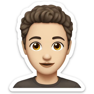 pale skinned dark short hair brown eyes masc lesbian  sticker