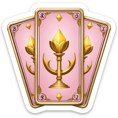 Three Tarot cards light pink  sticker