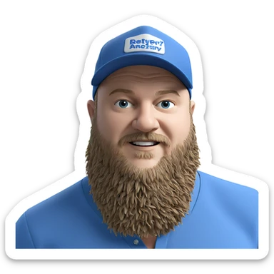 blue shirt with hat portrait sticker