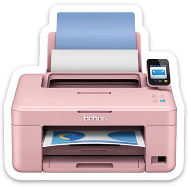Light Pale Pink Multi function Printer Brother sticker