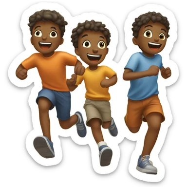 boys enjoying sunny day sticker