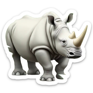 White rhino standing in a garden of hemp plants sticker