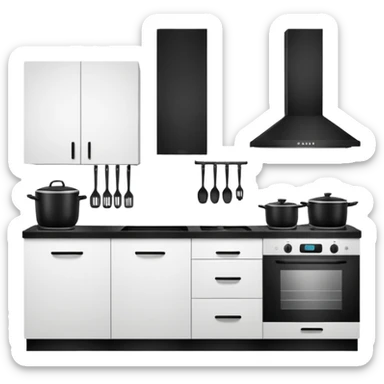 mono chrome kitchen  sticker