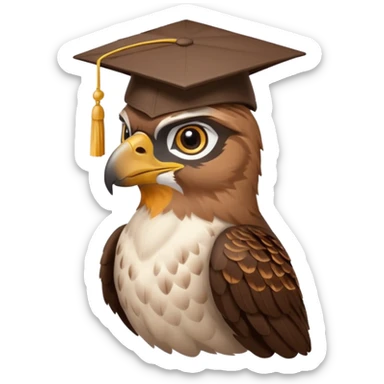 falcon with a grad cap - semi realistic sticker
