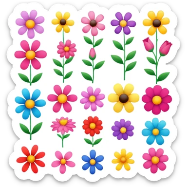 Flowers that spell "Alina" sticker